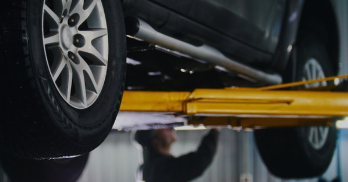 Vehicle on lift – underbody inspection